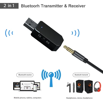Audio Raidītājs Uztvērējs Auto TV PC Speaker KN330 USB Stereo Mūzikas Bezvadu Adapteris 3,5 mm Jack Bluetooth 5.0