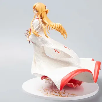 Japāņu Anime 25cm F:NEX Zobens Mākslas Online Alicization Asuna Shiromuku PVC Rīcības Attēls Rotaļlietu Seksīga Meitene Pieaugušo Collection Modelis