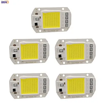 IWHD 5gab 50W AC220V 50W LED Chip Diodes Lampas, LED prožektors Prožektors Ievadi Smart IC Alumīnija LED 50W