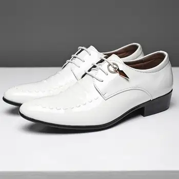 Vīrieši Britu stila uzņēmējdarbības kurpes sexy norādīja augstas kvalitātes vīriešu kāzu kurpes modē spilgti ādas kleita, kurpes vīriešiem, zapatos