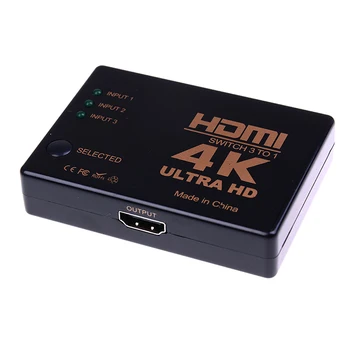 1 x 4Kx2K HDMI Komutatoru 3. Aile 1 HDMI Slēdzis, 3 Ports, 4K*2K Sadalītāja Komutatoru Selektora Lodziņā Ultra HD DVD HDTV Xbox PS3 PS4