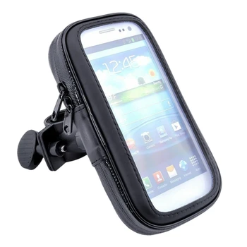 Velosipēdu, Motociklu Tālruņa Turētājs Ūdensizturīgs Gadījumā Velosipēds Tālruni Somā iPhone Samsung Mobilo Stendu Atbalsta Scooter Vāciņu
