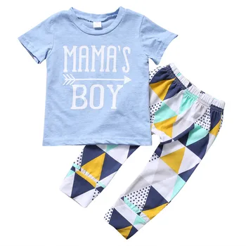 Jaunās mammas zēnu, meiteņu apģērba komplekts Gadījuma Vēstuli Izdrukāt, 2gab Piemērots Vasaras bebe T-Krekls+Bikses, Bērnu Apģērbs, apģērbu 0-24Months