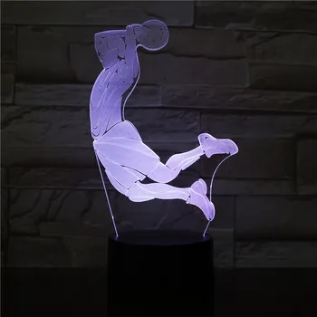 Radošo 3D LED Vizuālo Basketbola Graustu Dunk Led Nakts apgaismojums 7 Krāsu Mājas Tabula Puse Bāra Dekori Lampas, Zēni, Vīrs, Bērni, par Labu Dāvanu