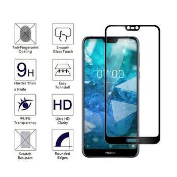 0.3 MM 2.5 D Pilns Pārklājums 9H Rūdīts Stikls Screen Protector For Nokia 7.1 Plus X7 7.1 2018. gadam 3.1 plus Aizsardzības Aizsargs LCD Filmu