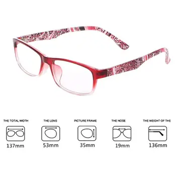 Sieviešu Modes Lasīšanas Brilles Pilna Kadra Ziedu Templis Brilles Ērti Skaidra Vīzija