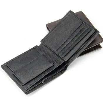 Eiropas un Amerikas modes vīriešu īso ādas maks ultra-plānas vizītkarti soma melns brūns divu krāsu ID soma.