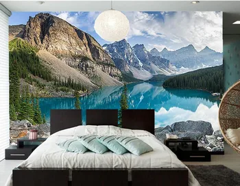 Custom tapetes, daba,Skaisti kalni un ezeri tapetes,viesnīca, dzīvojamās istabas dīvāna TV sienas guļamistabā sienas sienas tapetes, 3d