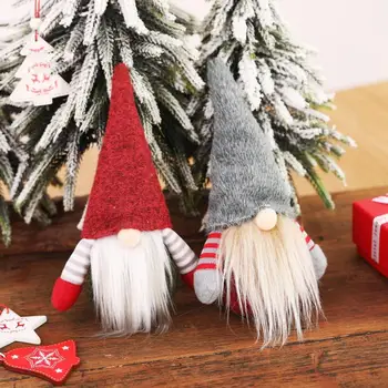 1Pc Sarkana/Pelēka Cute Ziemassvētku Klp Sejas Lelle Maz Statuetes Rotājumu Ziemeļvalstu Gnome Vecs Vīrietis Lelle Ziemassvētku Eglīte Apdare