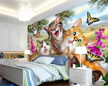 Klasiskās modes Gudrs karikatūra grupas dzīvniekiem, par pļavu, piemēram, bērnu istabas fona dekoratīvās glezniecības, 3d tapetes Beibehang
