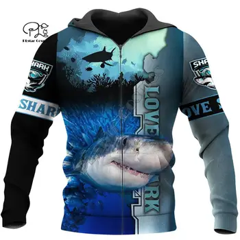 PLstar Cosmos 3DPrint Mīlestība Haizivs Dzīvnieku Okeāna Harajuku Streetwear Unisex Smieklīgi Zip Hoodies/Krekls/Jaka ar Augstu Kvalitāti-a11