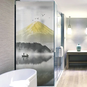 Statiskā stikla uzlīme jaunais Ķīnas plēves, vannas istaba vannas istaba gaismas necaurredzamas celofāna anti-palūrēt