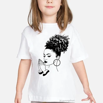 Bērnu vasaras modes jauns t-krekls ar Āfrikas studentu cute meitene print modelis, bērnu t cute meitene ikdienas krekls ar īsām sl