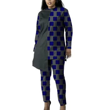 Jaunajā 2020. gada Pavasarī/Rudenī Asimetriska Noliec Hem Topi Āfrikas Modes Sieviešu Elsas Uzvalki Ankara Modelis Līgavainim Tērpi Dāmām