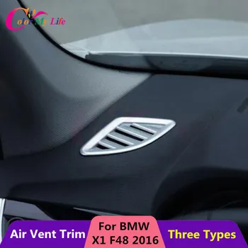 2gab/Komplekts Auto Priekšējais Gaisa Ventilācijas Aizsardzības Melns, Gaisa Kondicionēšanas iekārta Apdare Vāka Uzlīme BMW X1 F48 2016 2017 Auto Piederumi