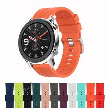 Par VTN 47mm Silikona Siksniņa Watchband par Xiaomi Huami Amazfit PACE/Stratos 3 2 2S Skatīties Aproce Joslu Samsung Rīku S3 Correa