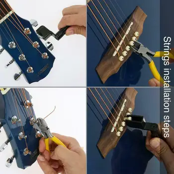 Ģitāru Apkopes Instrumentu Komplekts Stīgu Nomaiņa, Mūzikas Instrumentu Tīru un Remonts Luthier Palīdze