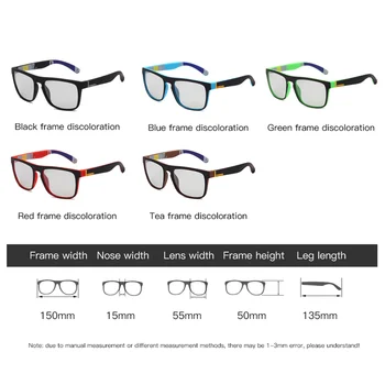 Polarizēta Photochromic Saulesbrilles Vīriešiem Square Mainīt Krāsu Brilles Vīrietis Krāsas Braukšanas Saules Brilles UV400 Oculos masculino