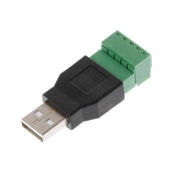 USB 2.0 Type A Male/Female, lai 5P Skrūvi w/ Shield Termināļa Spraudņa Adapteris Savienotājs Elektriskās Iekārtas un Piederumi Kontaktori