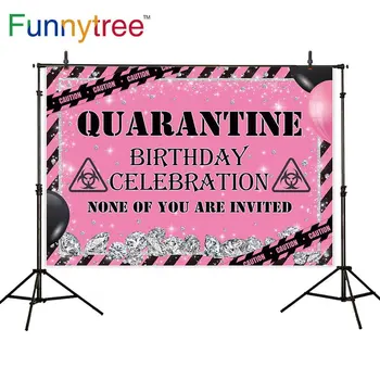 Funnytree Dzimšanas dienas svinības Noslēpums Fons Dimanta Banner Dekoru Rozā Fona photocall PhotoPhone prop