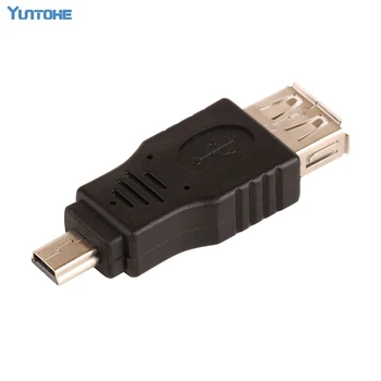 Bezmaksas Shippping Melns Sieviešu USB 2.0 A Male Mini 5 pin B Adapteri Converter USB kabelis MP3 MP4 300Pcs/Daudz Vairumtirdzniecība