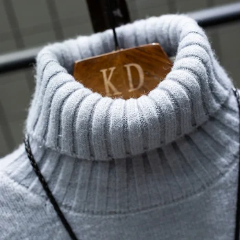 Augstu uzrullētu apkakli Kašmira Vīriešu Džemperis Jaunas Ziemas Raibs Slim Fit Knittwear augstākās Kvalitātes Mens Biezu Siltu Džemperi, Džemperis Vīriešiem