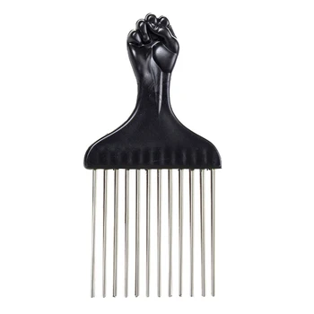 3Pcs Plašu Zobi Metāla Ķemme Cirtaini Hairbrush Matu Dakšu Izvēlēties Ķemme Melns Rokturis Ieveidošanas Suka matu Veidošanas Rīks