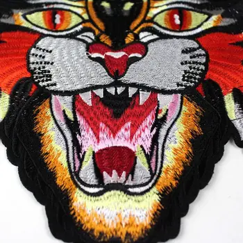 Krāsains izšūtas tiger ielāpus Apģērbu Šūšana apģērbu aplikācijas DIY Piederumu Šūšanas Piederumi