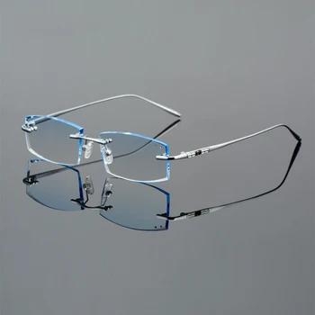 Jauns Modes Dimanta Apdari Glāzes Tīra Titāna Vīriešu Bezrāmju Tuvredzība un Hyperopia Brilles Vīriešu Brilles