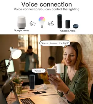 Led Spuldze E27/B22 Aptumšojami RGB+PKT Smart Spuldzes Smart Spuldzes Wifi Burvju Lampu Balss Kontroles Darbu Ar Alexa, Google Home