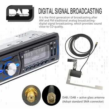 Bluetooth Automašīnas Stereo Radio Uztvērējs ar Tālvadības pulti Viena Din Ciparu Multivides Uztvērēju Atbalsts, FM/AM/RDS/DAB/DAB +/MP3
