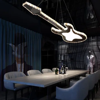LED lustras kristāla ģitāra mākslas telpas apgaismojums Guļamistabā studiju ēdamistaba Piekariņu Gaismas
