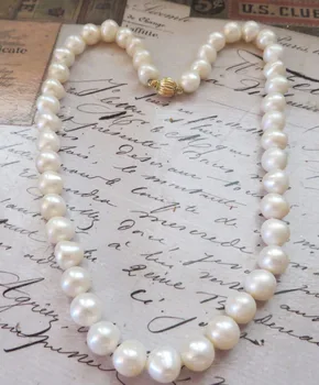 Autentisks jūras kultivētas pērles 10-11mm balto Pērļu Kaklarota 18 