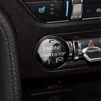 Auto Dzinēja Start Stop Pogu, Uzlīmes, Interjera Apdari Ford Mustang-2019 Oglekļa Šķiedras