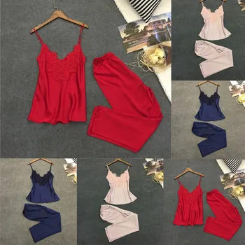 Jauno Modes Sieviešu Pidžamas Komplekts 2020. Gada Vasaras Sexy Sleepwear Apakšveļa, Mežģīnes Naktsveļu Apakšveļa Pidžamas Komplekts kawaii drēbes L41