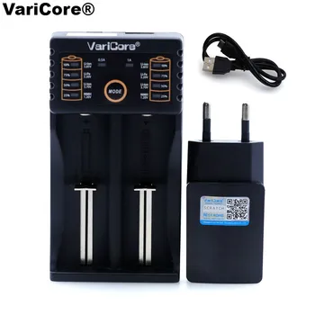 VariCore V20i 18650 lādētāju 1.2 V 3,7 V 3.2 V 3.85 V AA / AAA 18350 26650 10440 14500 16340 25500 NiMH litija akumulatoru lādētājs+5V 2A