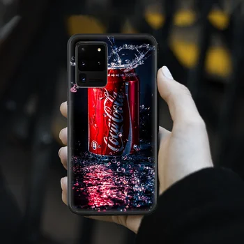 Luksusa Atdzist Coca Koksa Telefonu Gadījumā segtu korpuss SamSung Galaxy S 5 6 7 8 9 10 20 Malas Plus E Lite Ultra black Ministru Tpu Buferi