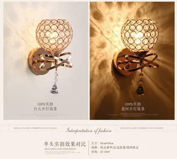 Mūsdienu kristāla sienas lampas zelta sconce gaismas AC110V 220V modes luksusa spīdumu viesistaba, guļamistaba, gaismas ķermeņi,