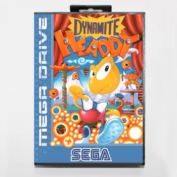Dinamīts Headdy 16 bitu MD Spēles Karti Ar Mazumtirdzniecības Kastē Sega Mega Drive Genesis