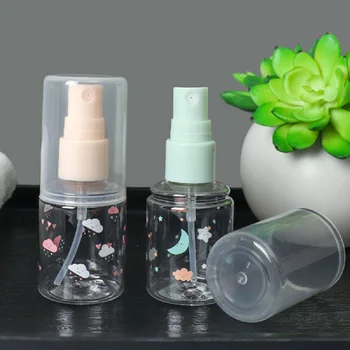 Atkārtoti Uzpildāmas Pudeles, Plastmasas Aerosola Pudelītes Pārredzamu Cute Ziedu Kosmētikas Tvertnes Šķidrums, Nedot Iepakojumu Pudeles