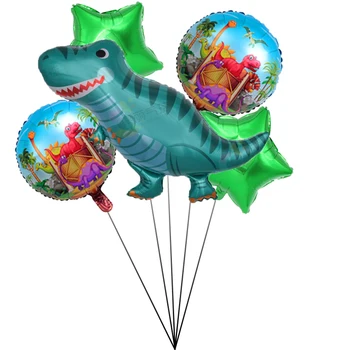 5 Lieli 110 Cm Dinozauru Džungļu Jurassic Puse Dinozauru Alumīnija Balons Kids Happy Birthday Apdare Dāvanu Bērnu Rotaļu Ballon