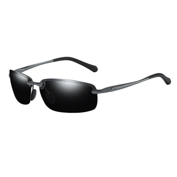Zīmola Dizaina Saulesbrilles Vīriešiem Polarizētās Alumīnija Magnija Sakausējuma Square Black Braukšanas Vīriešu Modes Brilles, Saules Brilles Vīriešiem