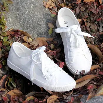 Pavasara zemu top mežģīnes up mazas baltas kurpes studentiem elpot plānas korejas modes sieviešu audekla kurpes, māsa kurpes sieviešu sporta