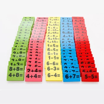 110pcs Nūjas Bloki Rotaļlietu Dāvanu Mācīšanās Math Skaitot Koka Bērnu Bērniem Izglītības Domino Sākumā Matemātika