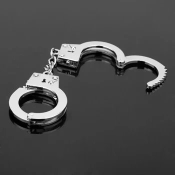 Radošā policijas vīrietis Handcuff Keychain Piekariņi Kulons Auto Atslēgu Keyring Somas Atslēgu piekariņi Chaveiro