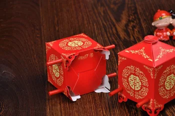 Ķīnas Āzijas Stilā Red Dubultā Laime Sedans Krēslu Kāzu favor lodziņu, 50GAB/PARTIJA, partija dāvanu labu konfekšu kaste