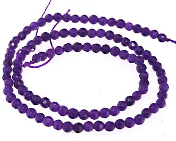 Unikālo Pērles juvelierizstrādājumu Veikalu,Burvīgs Slīpētas Dark Purple Jade 4mm Kārta Dārgakmens Zaudēt Krelles LC3-0172