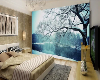 Beibehang Custom Tapetes, Fantasy Sniegpārsliņas 3D Ainavu Fresco Mājas Dekors Dzīvojamā Istaba Guļamistaba, Dīvāns Fona 3d tapetes