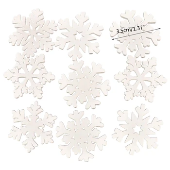 10 Gab. Mini Baltā Snowflakes Karājas Eglīšu Rotājumi, Koka Mājas Dekoru R9UF