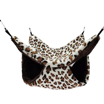 Coral Fleece Saglabāt Siltu Ziemas divstāvu Leopards Drukāt Guļamtīkls Būrus Gultā, Mazo Mājdzīvnieku Jūrascūciņu Kāmis Vāvere Sesks